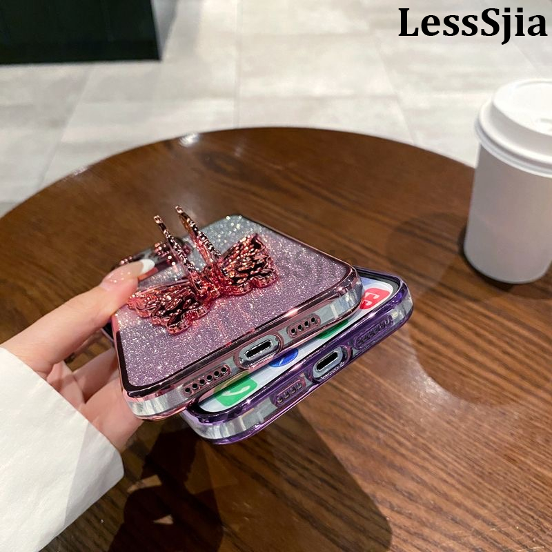 Phone%20cover%20Honor%20X8C%20Back%20case%20with%20Cute%20Butterfly%20Stand%20Luxury%20Slim%20Gradient%20Clear%20Plating%20Glitter%20Girls%20For%20Honor%20X8C%204G%20Phone%20cases%20-%20Image%207