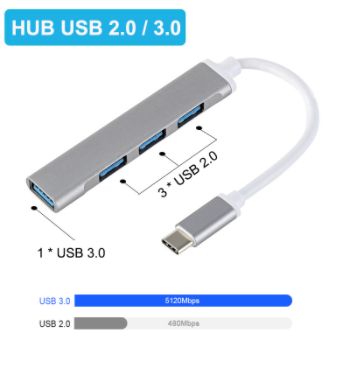 Hub USB Type C/ USB type A to USB 2.0 & USB 3.0