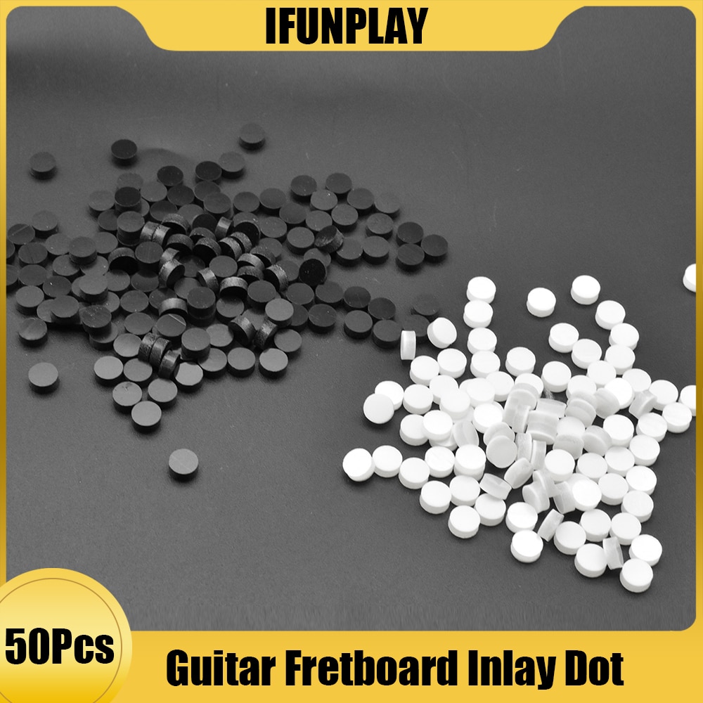 50Pcs Guitar Fretboard Dots Fingerboard Markers Inlay Dots ABS Acrylic Fret Inlay Dots Diameter 6MM