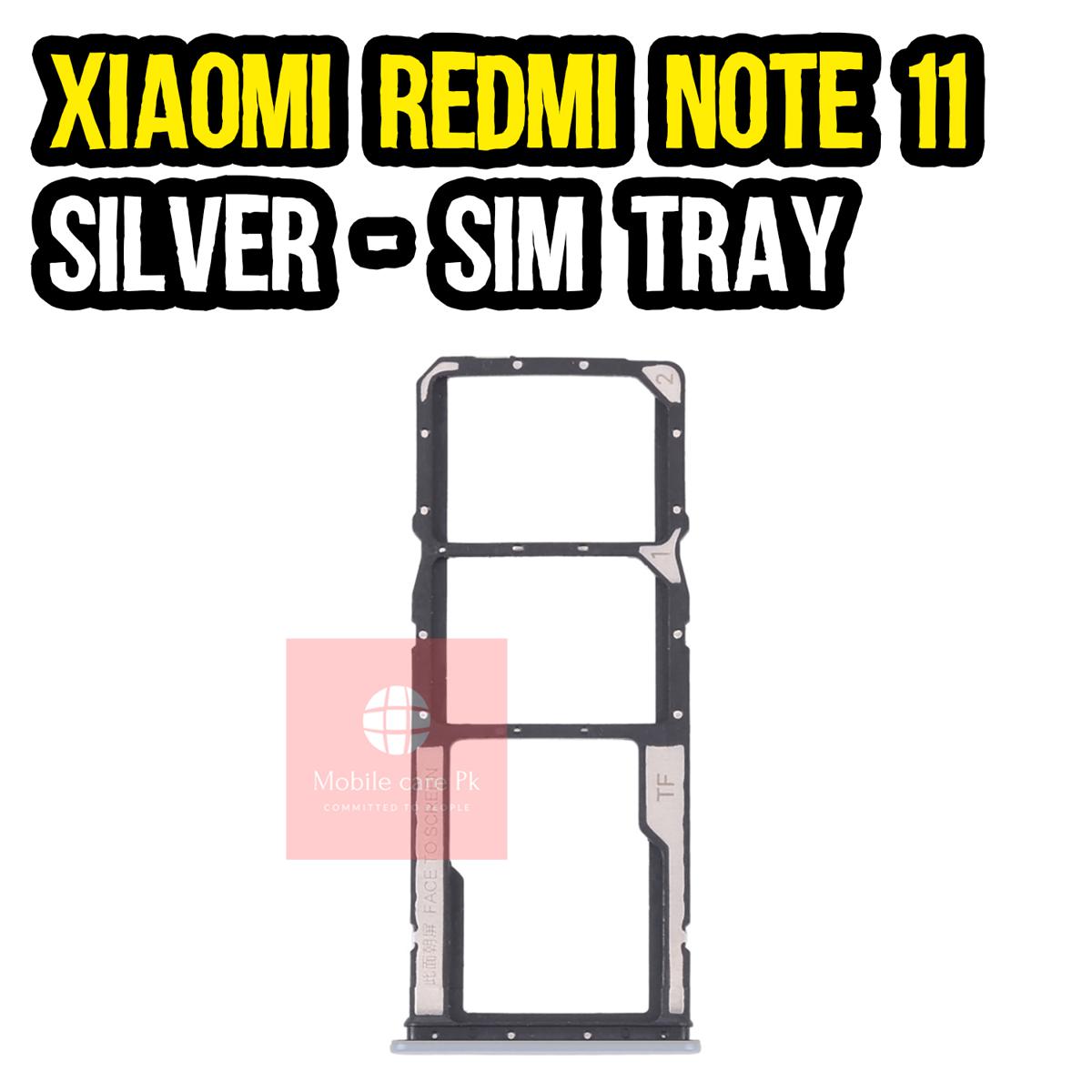 Xiaomi Redmi Note 11 SIM Tray Sim Jacket Sim Slot Sim Door For Xiaomi Redmi Note 11 - Silver