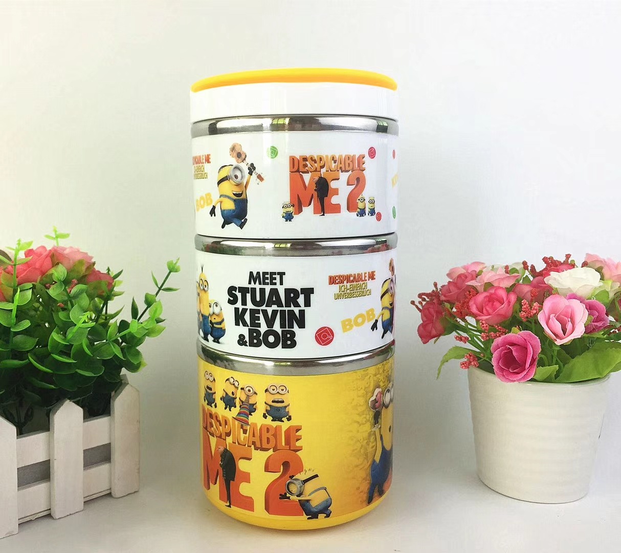 [HCM]hộp cơm 3 tầng doremon, kitty, minion - hộp cơm 3 tầng