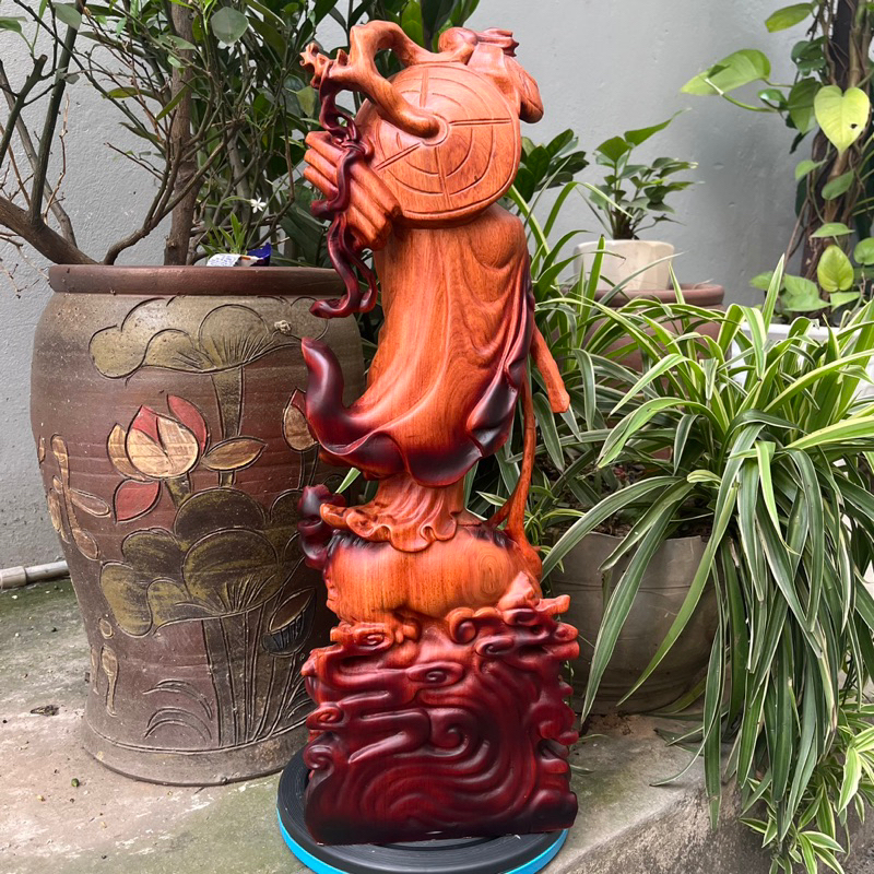 Tượng đạt ma sư tổ gỗ hương cao 40cm