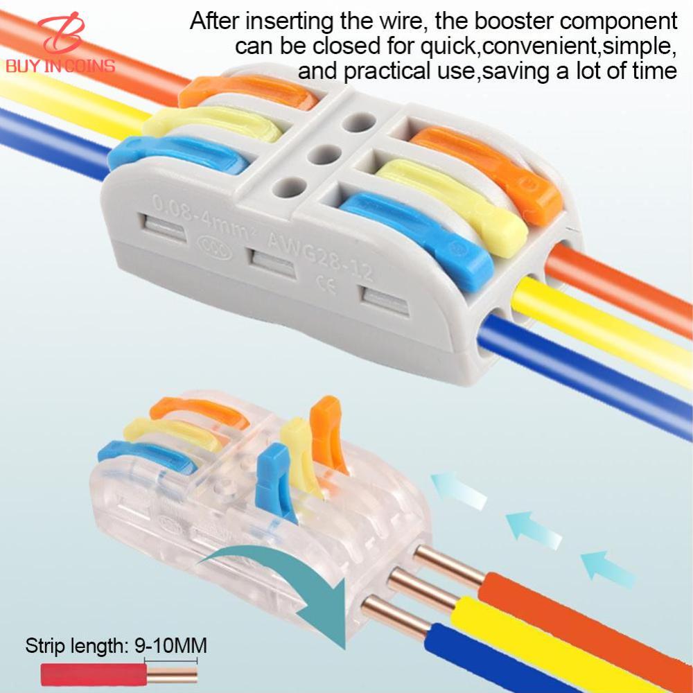 Bc 5 cái nhỏ gọn phổ thông đầu nối dây điện splitter nhanh chóng cáp điện mối nối khối thiết bị đầu cuối đầu nối dây nhỏ