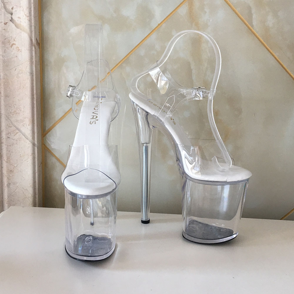 Denova's Giày cao gót pha lê cao cấp cho nữ màu trong suốt gót nhọn 20cm thời trang sang trọng