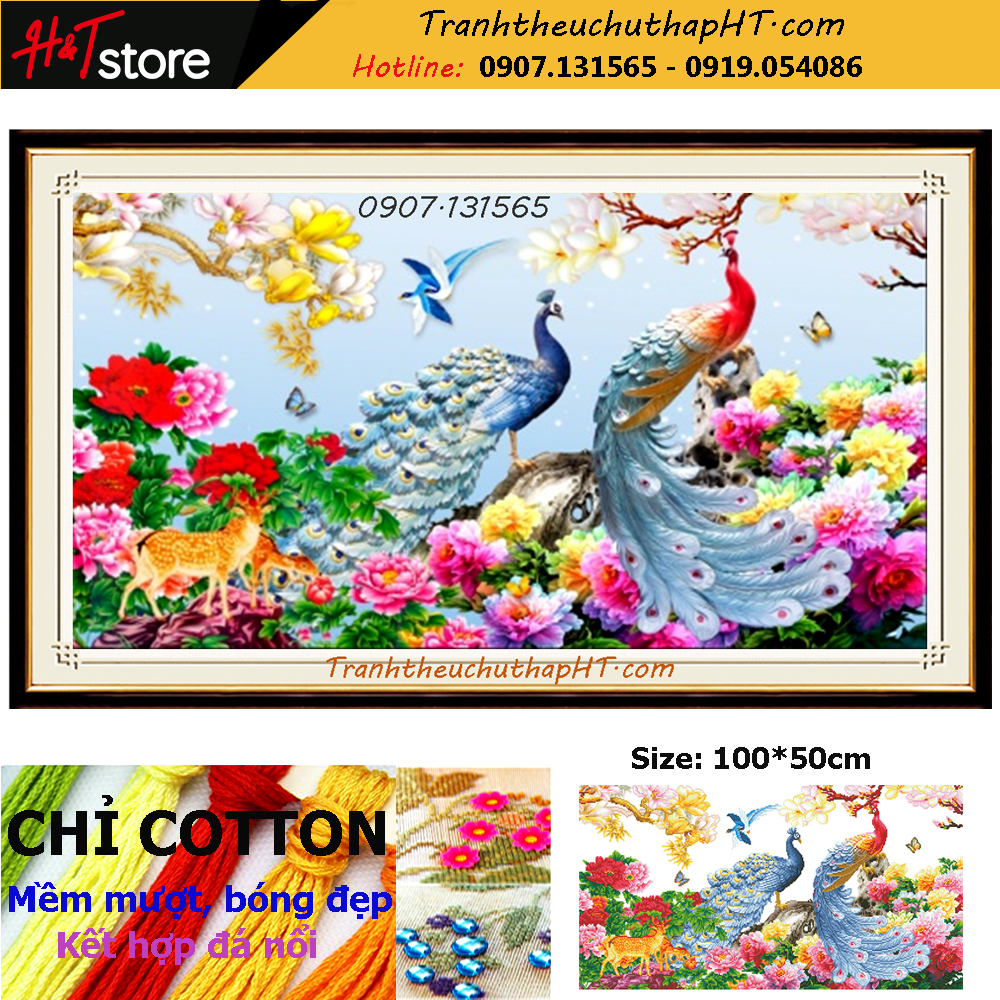 Tranh đính đá - Tranh thêu chữ thập Đắc lộc toàn gia LV3328 - tự thêu