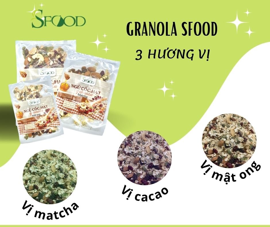 Granola siêu hạt Sfood, ngũ cốc granola