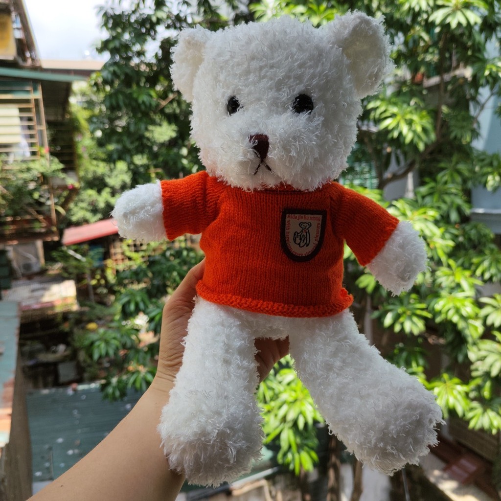 Gấu bông teddy head tales mặc áo thú nhồi bông lông xù size 30cm bebi123