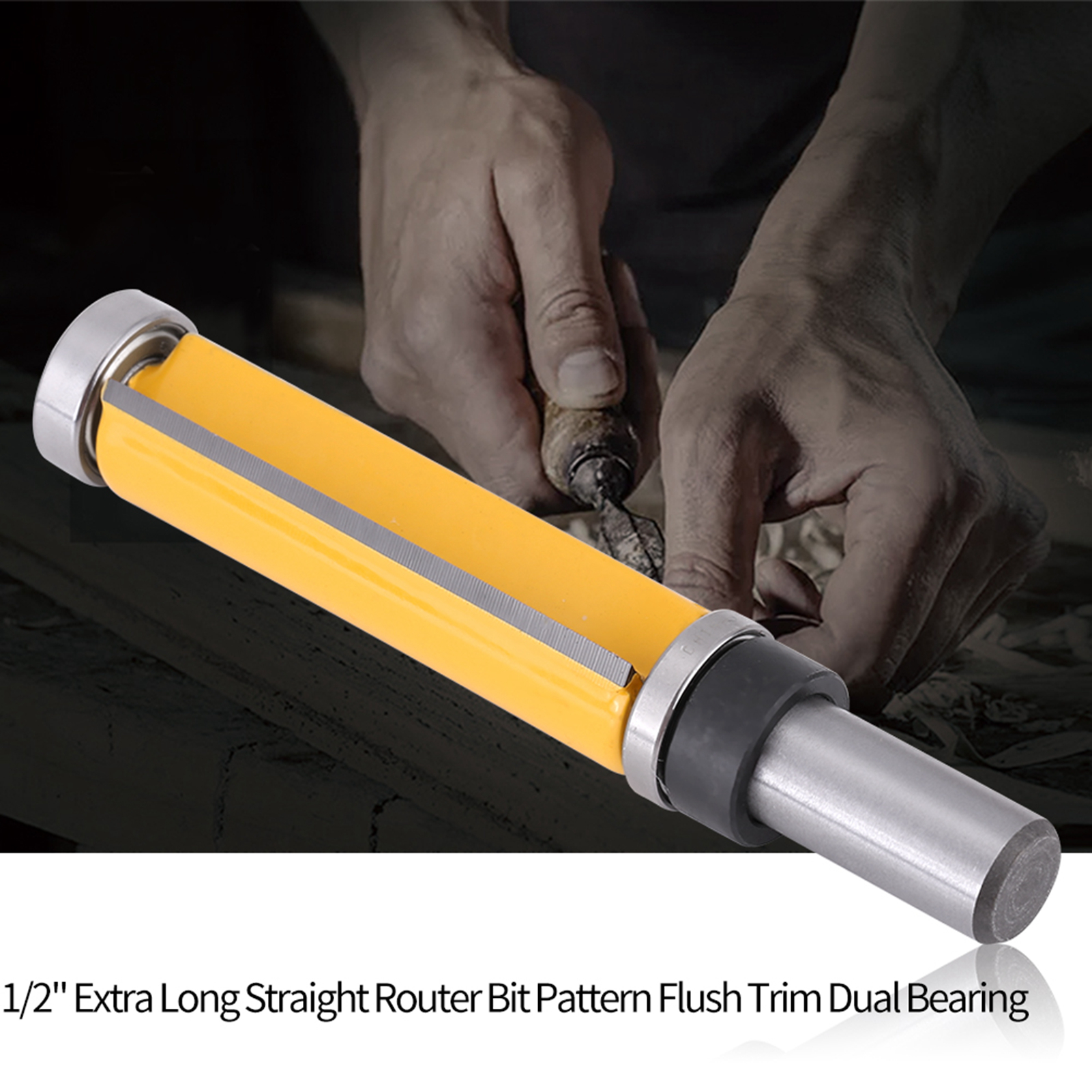 Công cụ hoàn thiện cạnh bộ định tuyến gia công gỗ thẳng 2-1/2 "l x 3/4'' dia x 1/2 "vòng bi w