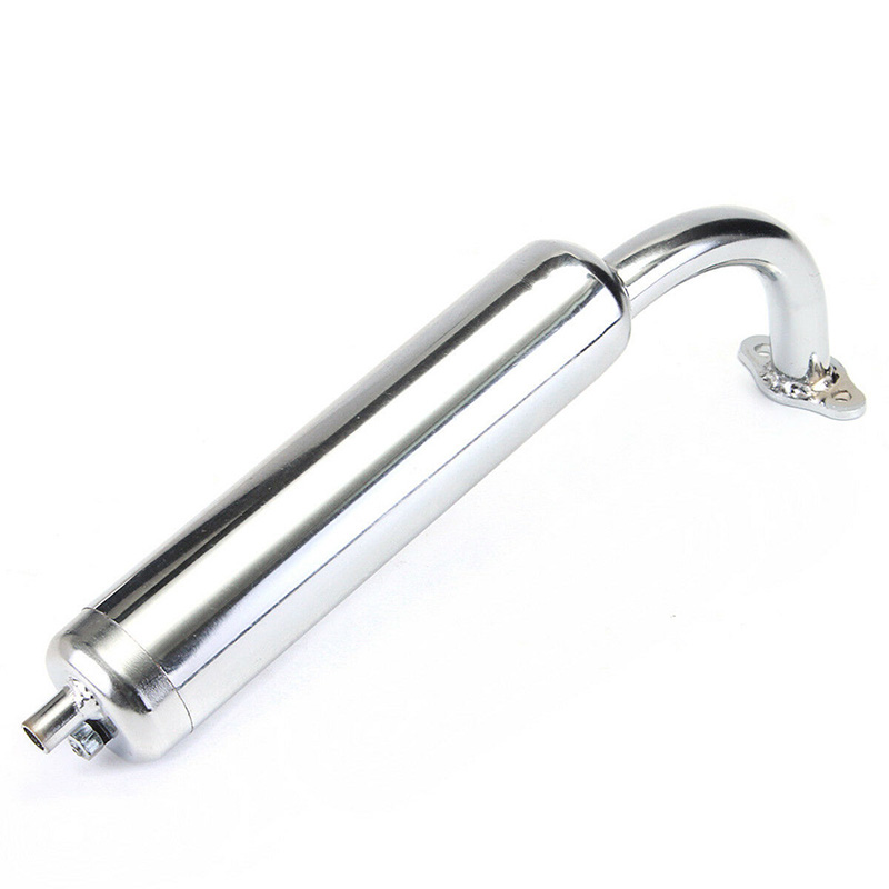 Chrome Muffler Exhaust Pipe 2-Stroke Motorized Bicycle Bike 49cc 60cc 66cc 80cc. 