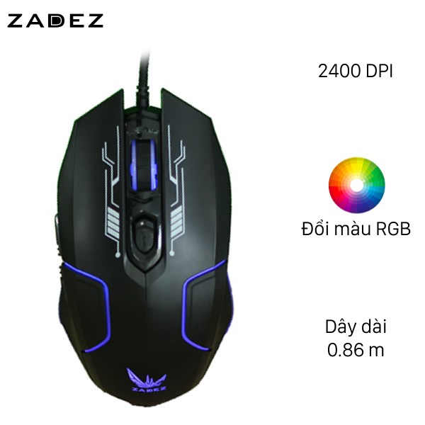 Chuột Gaming Zadez G-610M Đen ( Like New )