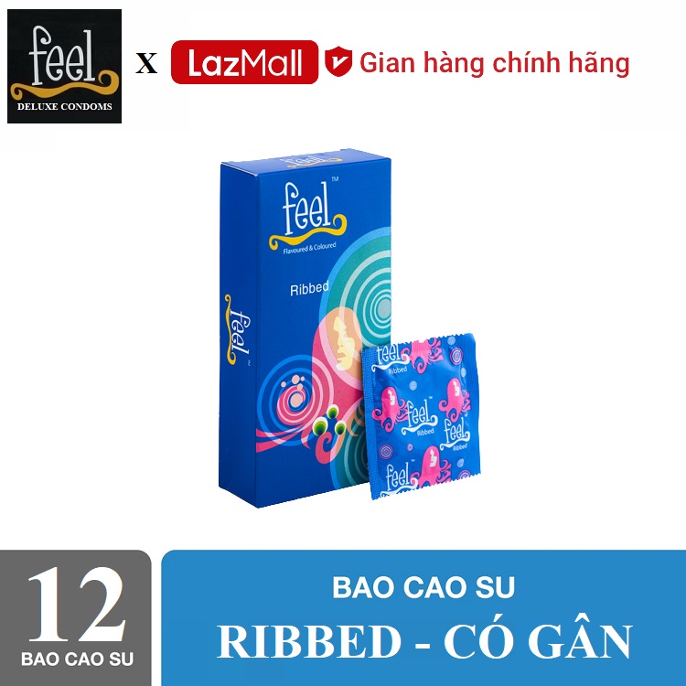 [ FEEL ] Bao cao su Feel Ribbed 12 bao - Có Gân.
