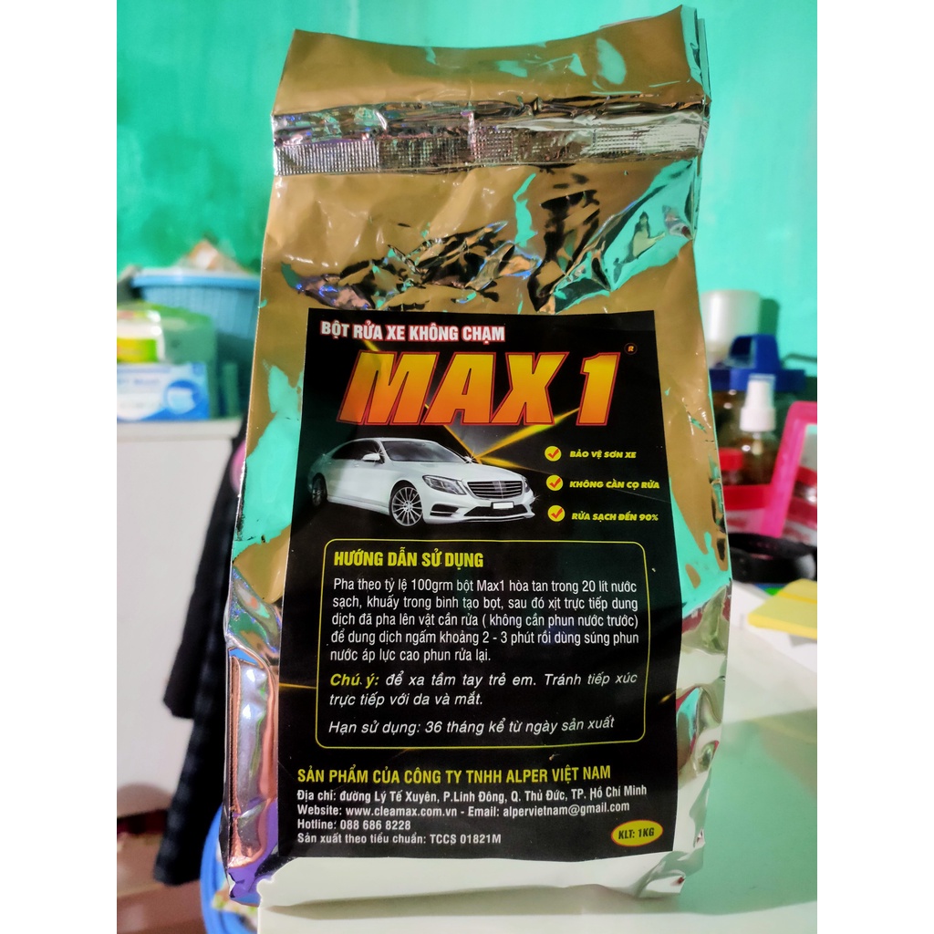 Combo 5KG Bột rửa xe bọt tuyết không chạm Max1, WASHMAX Auto Care