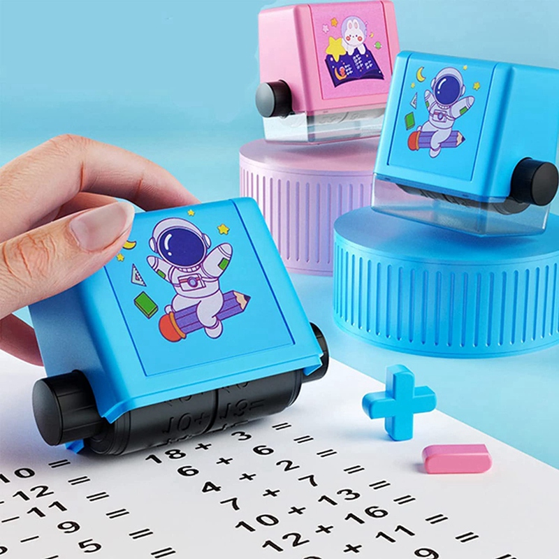 Teacher Stamps 4PCS Roller Digital Teaching Stamp(Addition, Subtraction, Multiplication and Division)