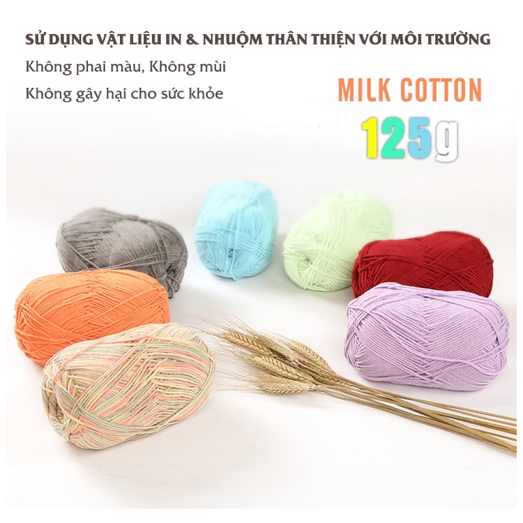 Len Milk Cotton loại 1 cuộn 125g (Mã 51 đến 103)