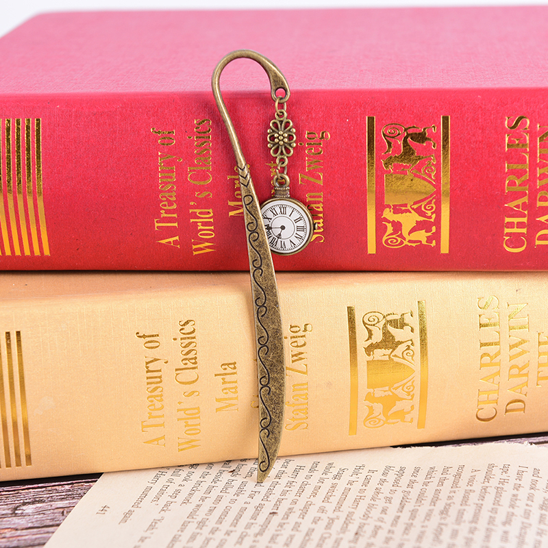 retro vintage metal alloy bronze bookmark document book mark label diy ...