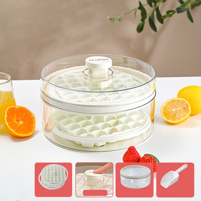 YONUO Ice making box ice box ice box one key to take off the ice easy to take off the ice cubes ice cube molds ice cubes with lid ice storage ice cube box