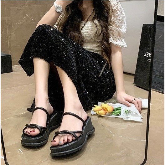 Dép xuồng nữ quai ngang đan dây siêu xinh