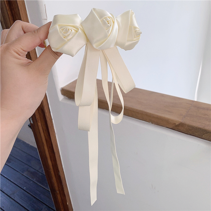 Retro Style Satin Fabric Hairpins with Floral Pattern