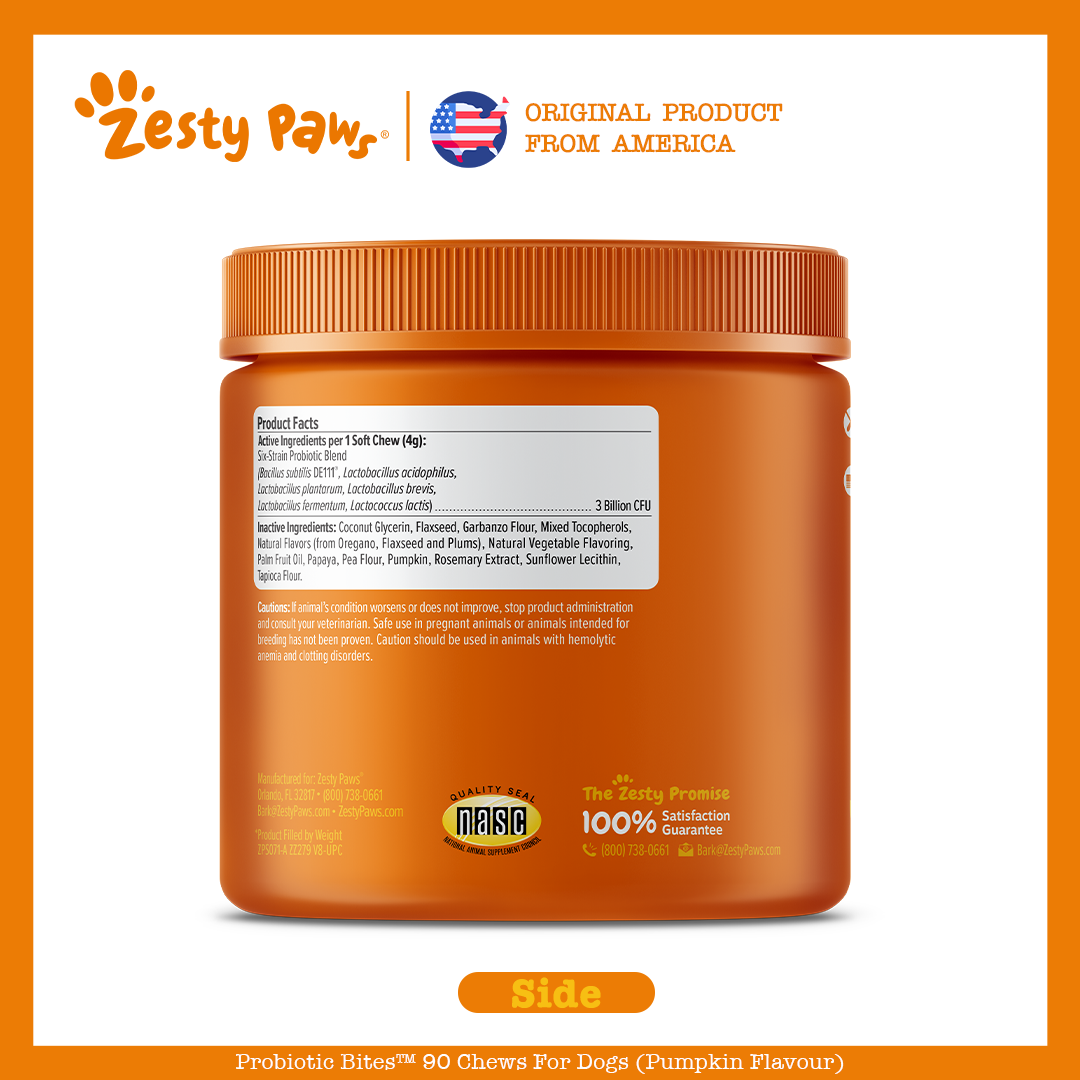 Zesty Paws Probiotic Bites Vị Bí Ngô 90ct