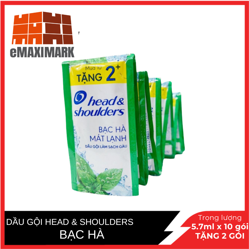 Dầu gội head & shoulders bạc hà dây 10+2 gói