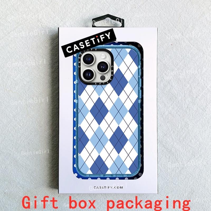 CASETiFY Checkered Pattern Hard Case For iPhone 15 14 Plus 11 12 13 Pro 15Pro Max impact Clear Acrylic Cover