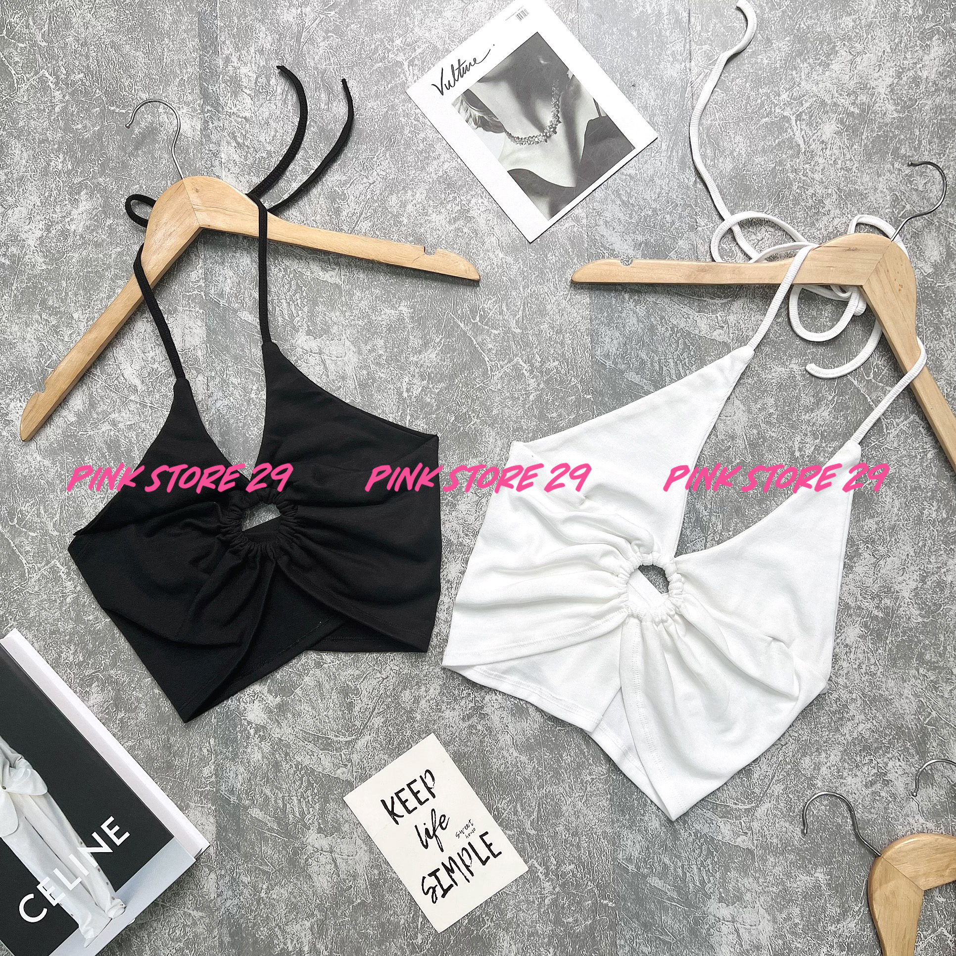 Áo Croptop Yếm Khoen Ngực A5113