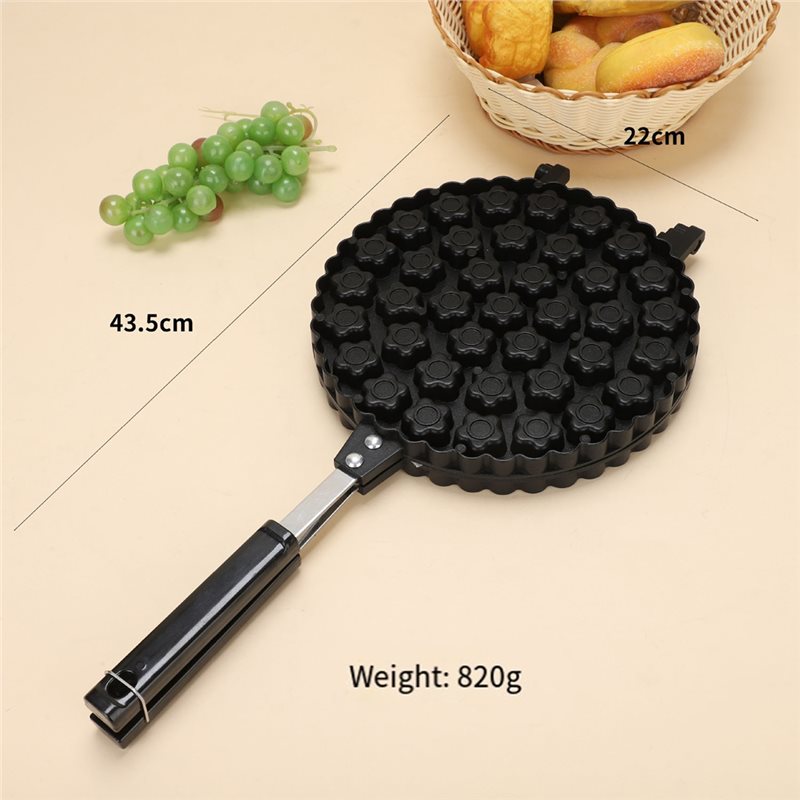 Aluminum Alloy Bubble , Nonstick Double Side Flower Pattern Egg Waffler Iron, Ice Cream Cone Maker.