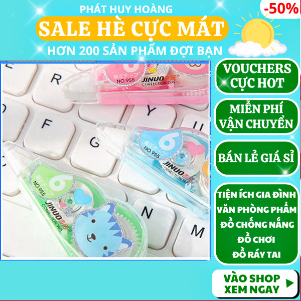 Combo 2 bút xóa kéo BoBo , bút xoá kéo giá rẻ ,An toàn ,Dễ sử dụng , đồ dùng học tập, Phát Huy Hoàng