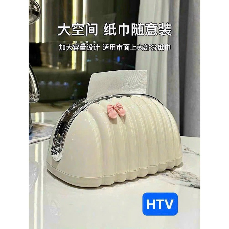 Hộp đựng khăn giấy sò nơ cao cấp sang trọng kèm hộp đựng khăn giấy - von accessories