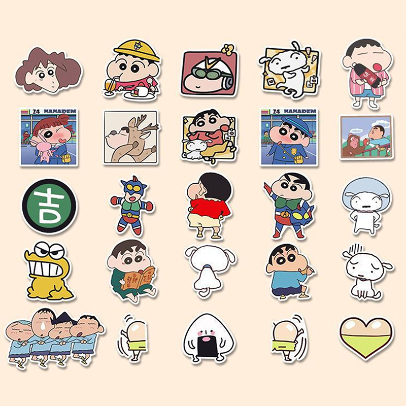 50/100Pcs Cartoon Anime Crayon Shin Chan Stickers For Car Laptop Phone Stationery Decor Decals Waterproof Sticker Kids Toys. 