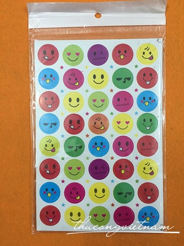 Sticker nhãn dán dễ thương icon mặt cười cute set 5