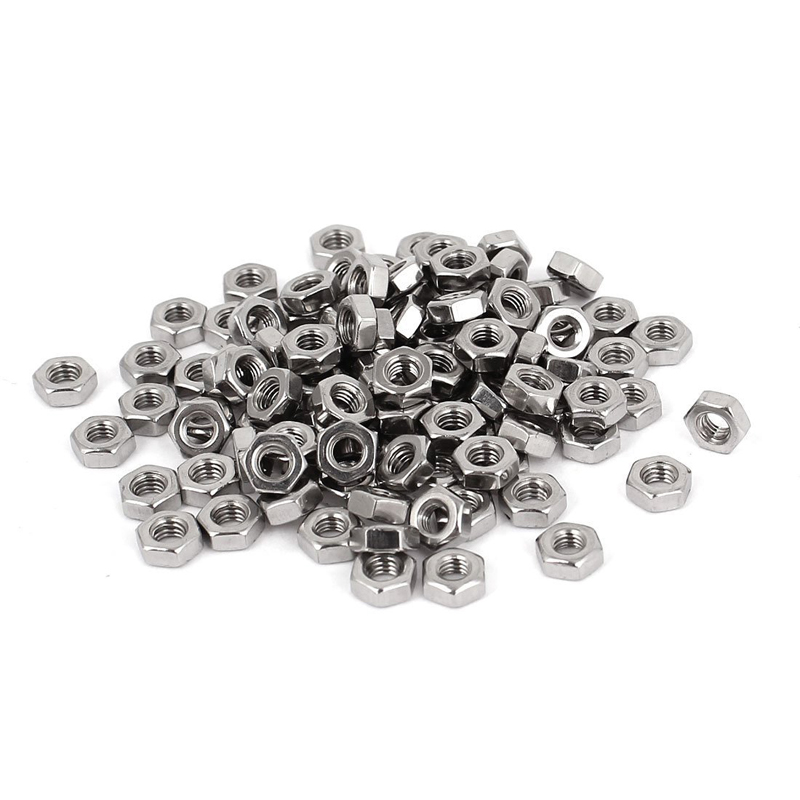 Metric m3 hex nuts 304 stainless steel fastener din934 100pcs for bolt