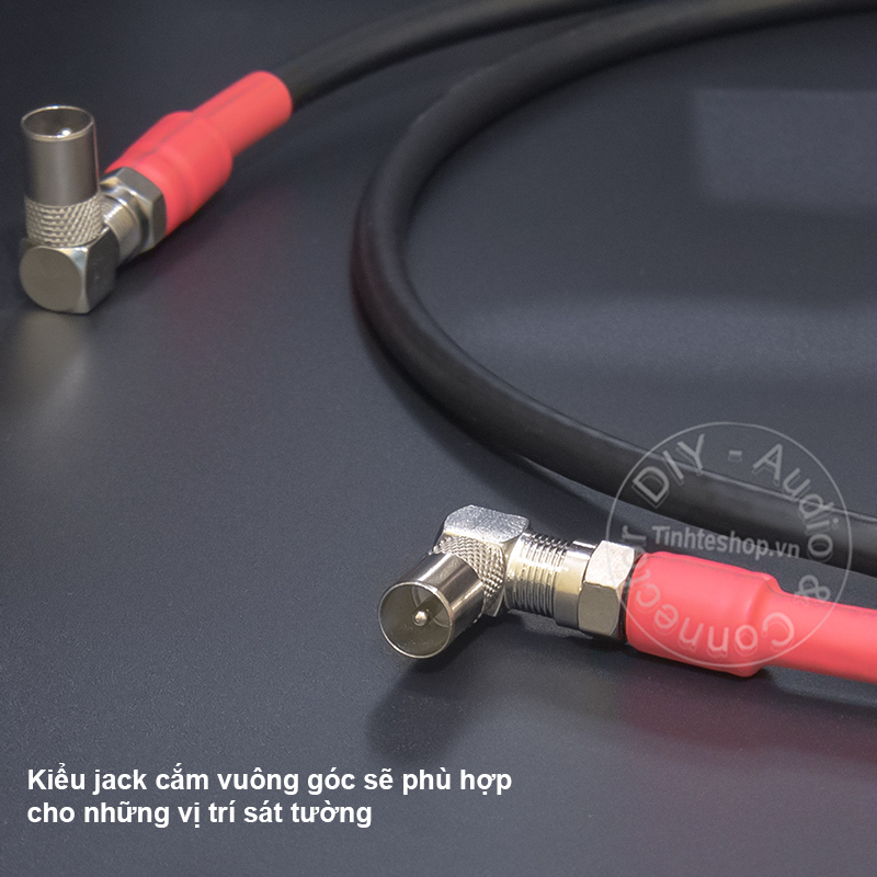 Dây truyền hình cáp anten TV Đầu thu DIY 0.5M đến 10M - Cáp ăng ten TV 1 đầu thẳng 1 đầu bẻ góc