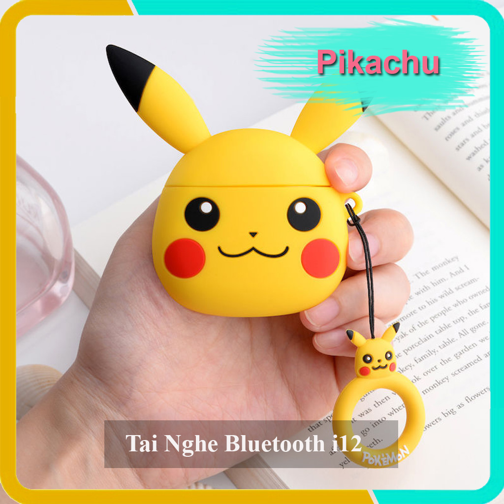 Tai Nghe Bluetooth 5.0 Không Dây i12 Kem Vỏ Bảo Vệ Hoạt Hình Siêu Dễ Thương, Tương Thích Android\iOs
