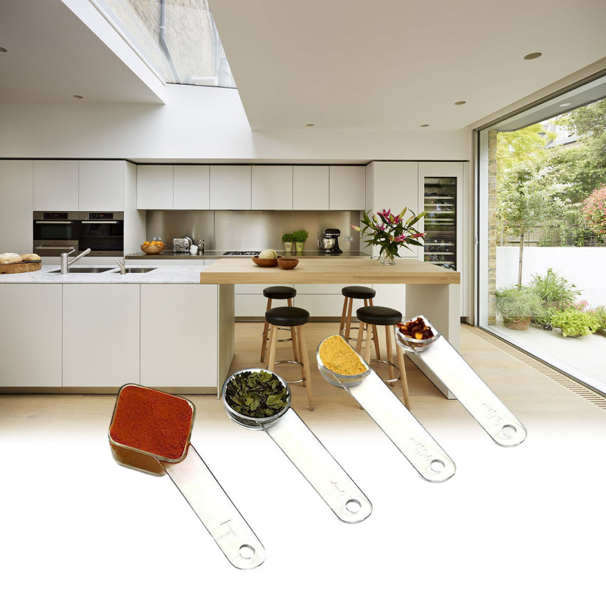 4pcs/set Kitchen Measuring Spoon Teaspoon Coffee Sugar Scoop Baking Cooking Tool Kitchen Measuring Tool