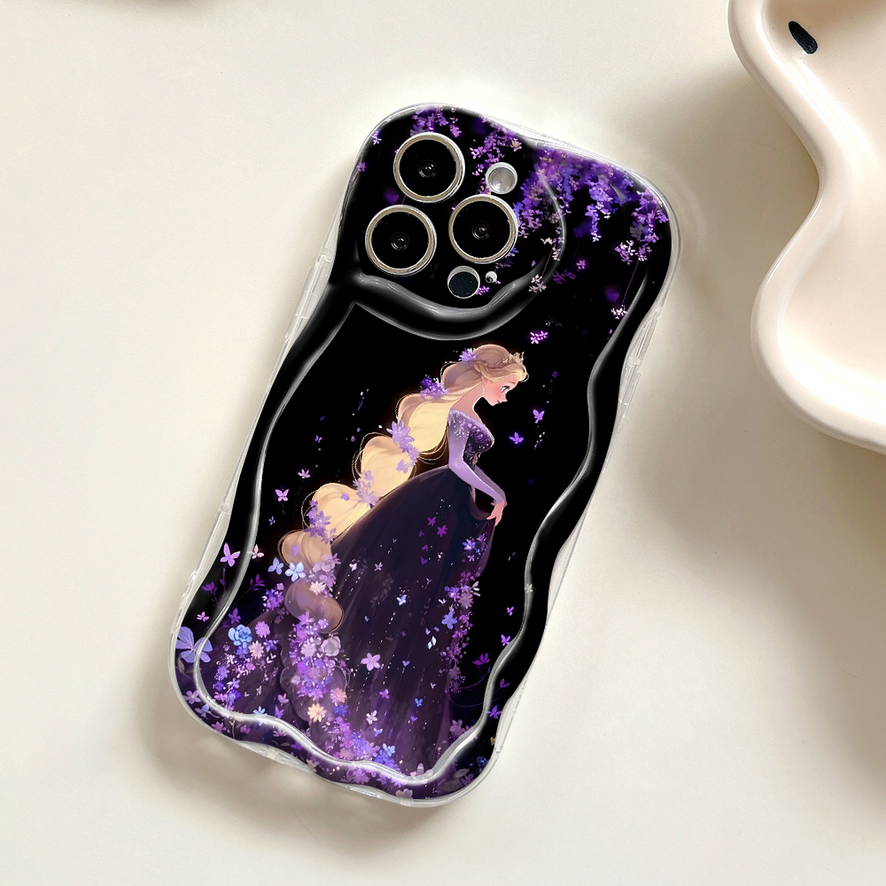 Jizetin for Redmi A3 A3x Back Cover Back Cover Beautiful Princess Cream Wavy Edge Soft Silicone Phone Case. 