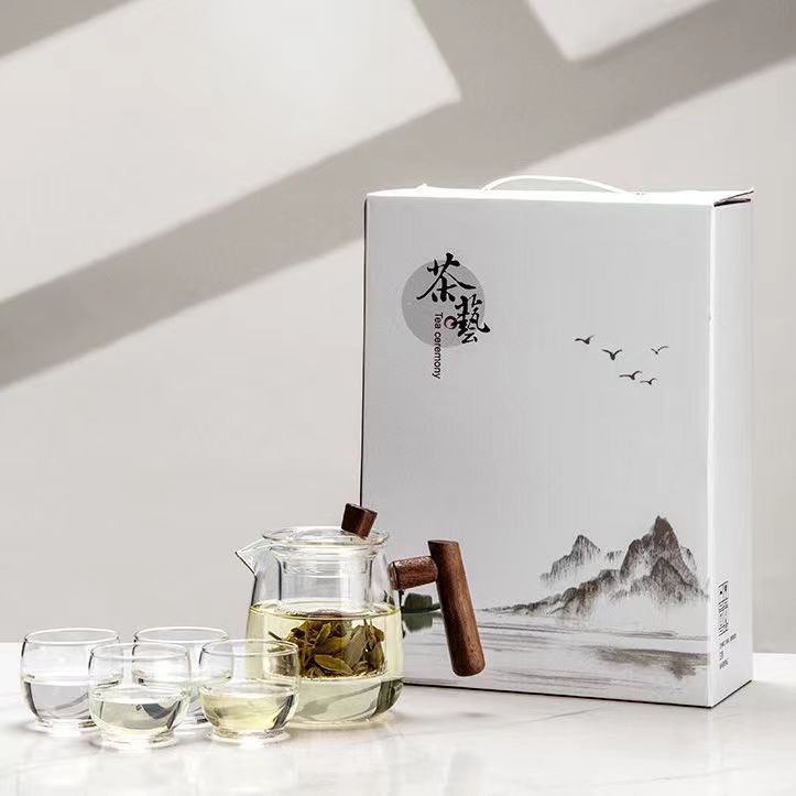 SG 550ml Flower Teapot High Borosilicate Glass Teapot Flower TeaCup