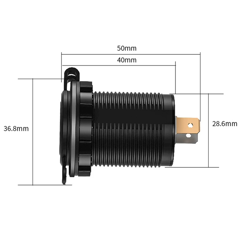 Quick Charge 3.0 Dual USB Fast Car Charger Socket 60W Waterproof 12V ...