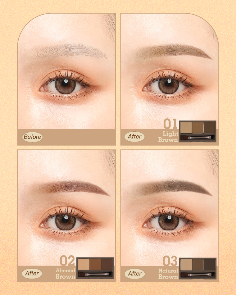 เขียนคิ้วฝุ่น Meilinda Brow powder palette พร้อมแปรงเขียนคิ้ว 3.6g. \\ MC3109 Velvetcosme