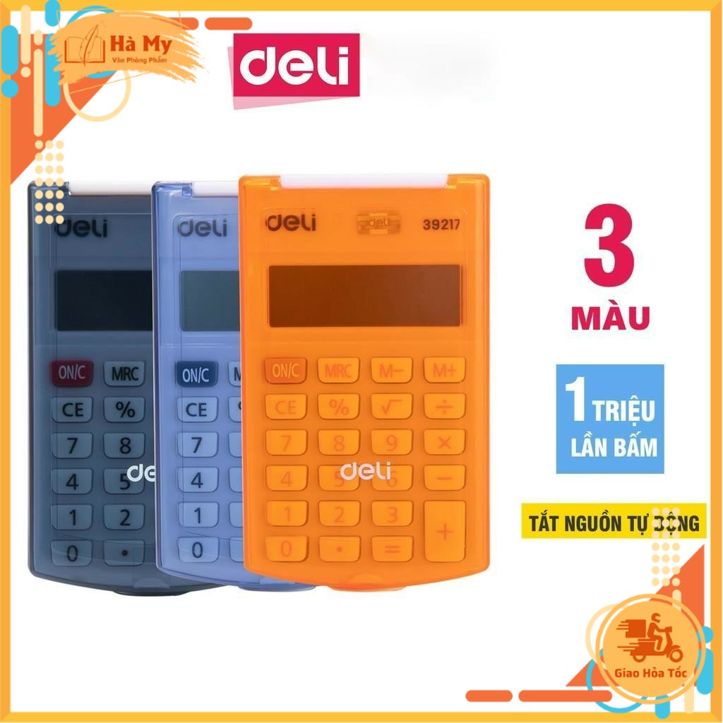 (1 Cái) Máy tính cầm tay mini bỏ túi Deli E39217
