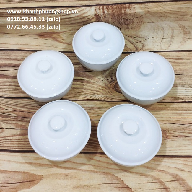 thố đựng súp sứ trắng Minh Long - thố đựng súp sứ trắng