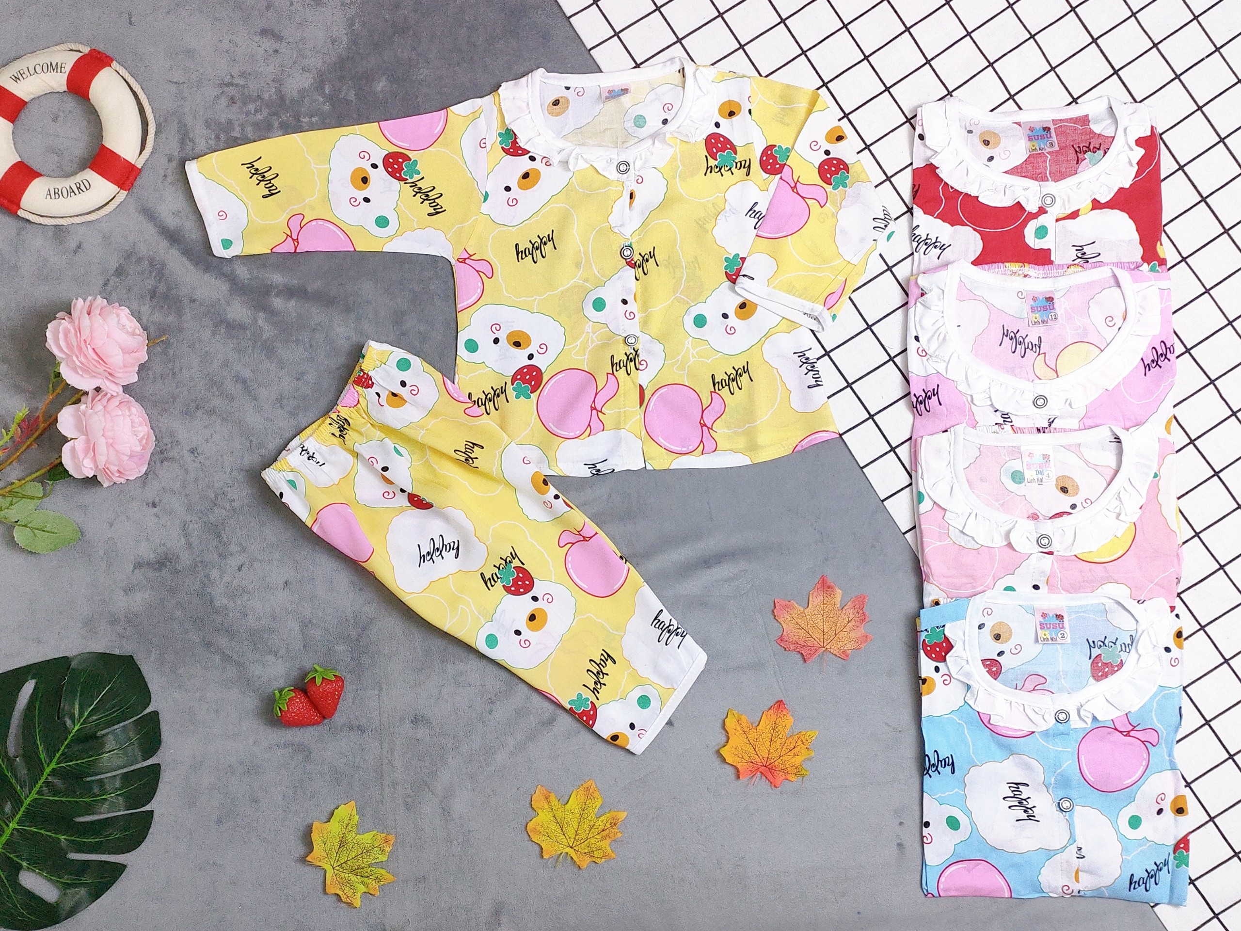 bộ tole tay dài bé gái (6-16kg) ( Giao màu ngẫu nhiên)