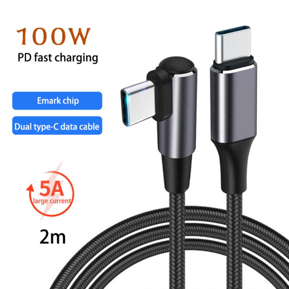 Ryra type c to type c cable pd 100w 5a data cord single elbow data wire fast charging line for suitable for huawei suitable for samsung 0.5/1/2 m