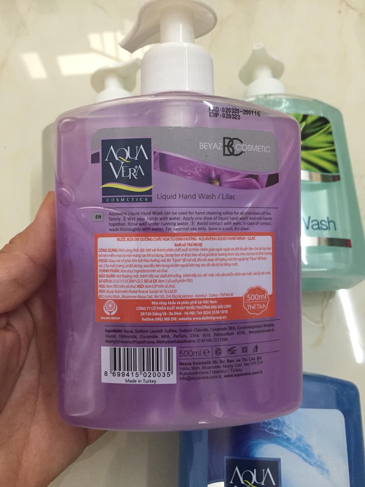 Xà phòng rửa tay Aqua Vera Liquid Hand Wash 500ml