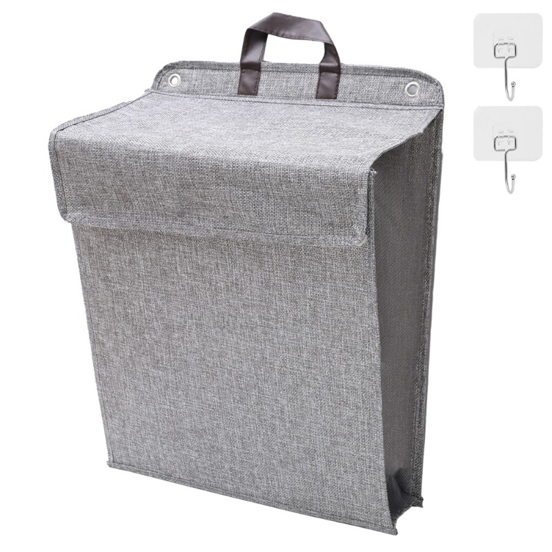 Large Capacity Foldable Hanging Laundry Basket Linen Wall-mounted Dirty Clothes Basket Space-saving Waterproof Bathroom Storage Basket