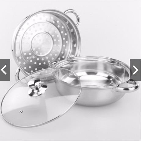[Rẻ vô địch] Nồi lẩu xoay inox dùng được cả bếp từ