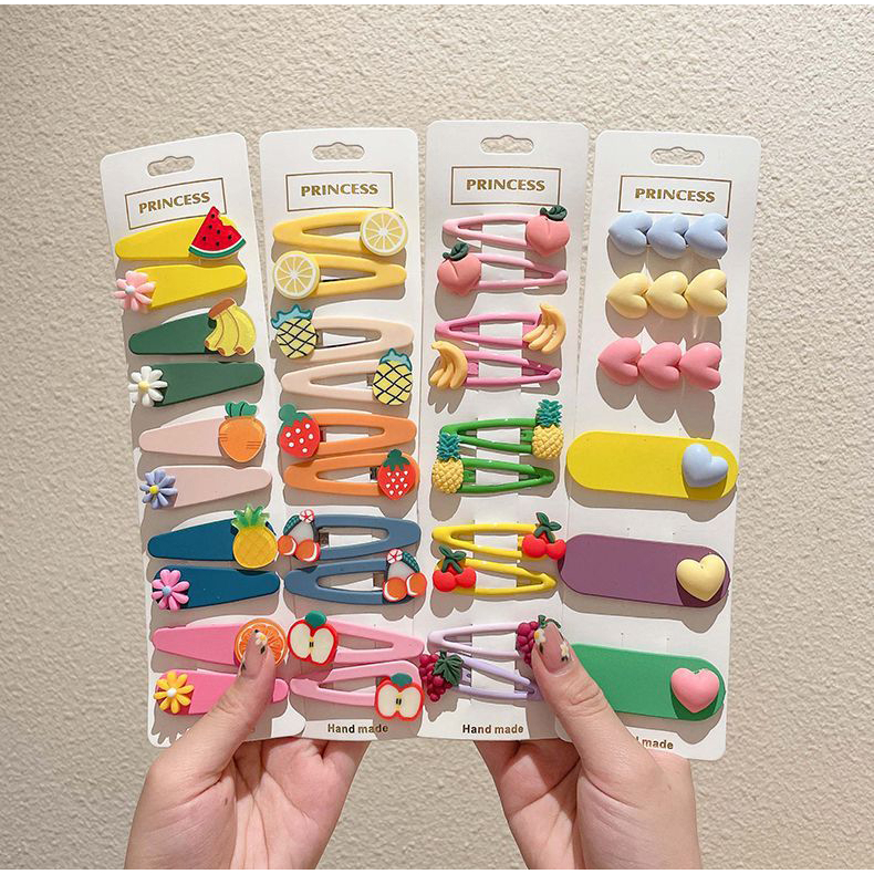 Set Kẹp Tóc Trái Tim Nhiều Màu Dễ Thương