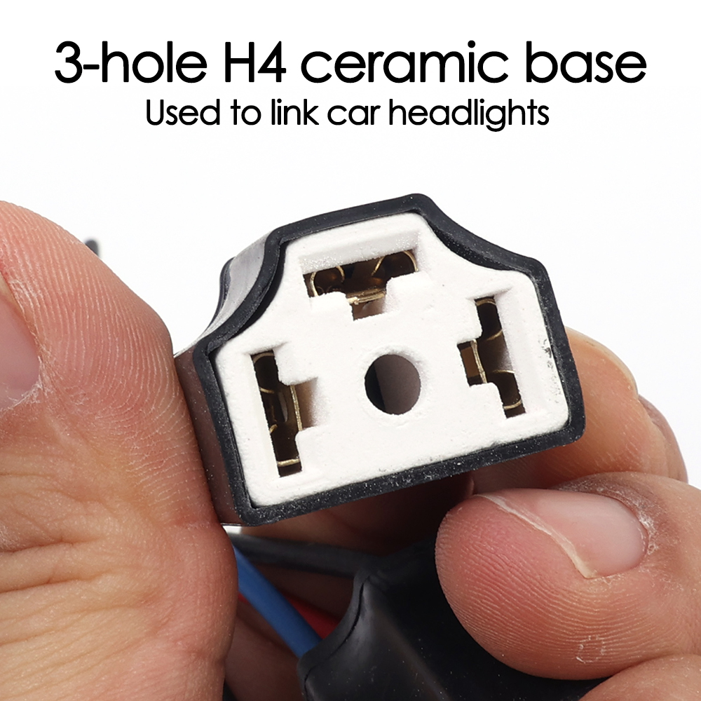 2/4pcs Car H4 Headlight 3-hole Lamp Holder Car Headlight Bulb Connector Lighting Assemblies
