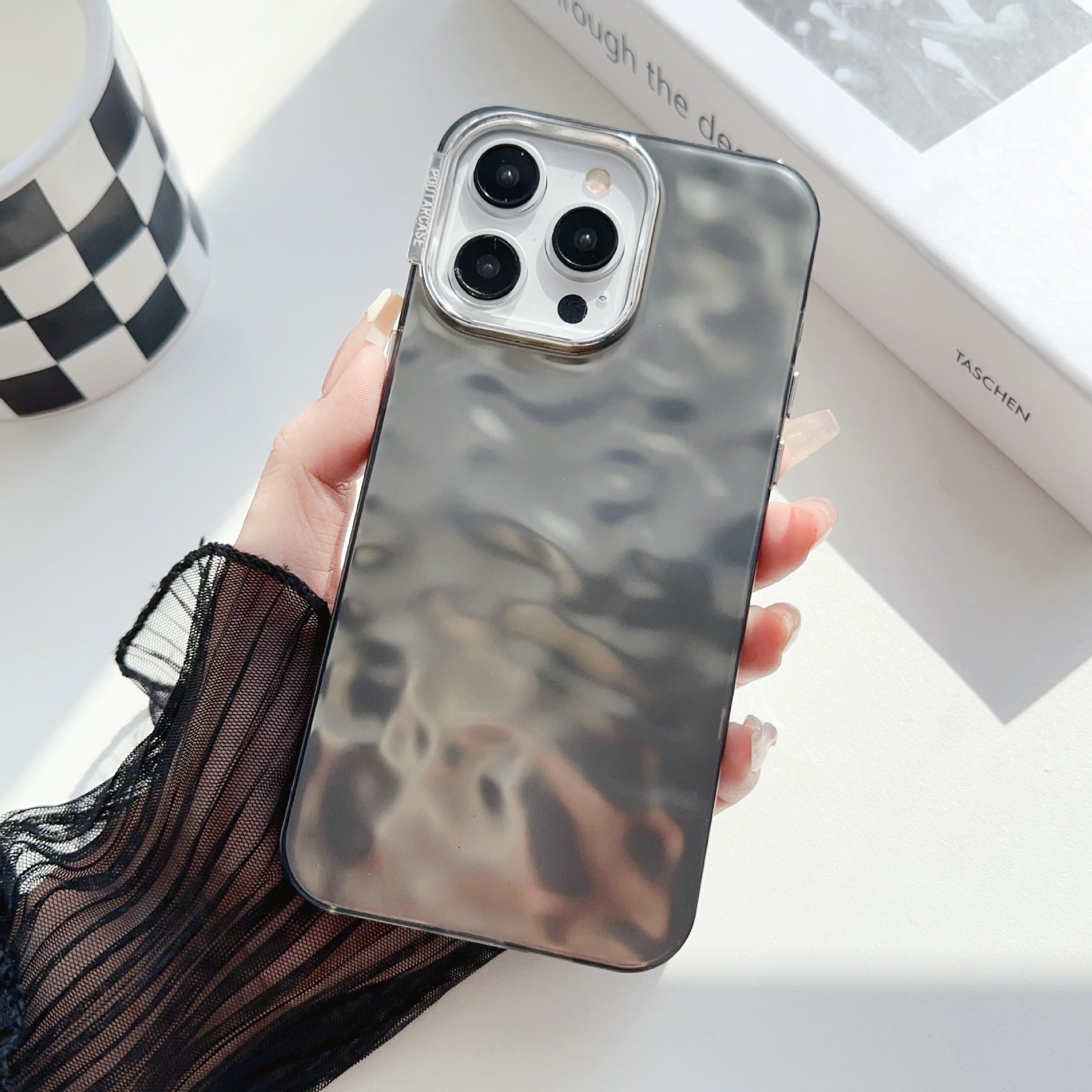 KISSCASE Electroplated Wrinkled IMD Phone Case for IPhone 15 Pro Max Case Solid Matte Anti Fingerprint Shockproof Acrylic Case for IPhone 14 13 12 11 Pro Max 14 Plus Back Cover