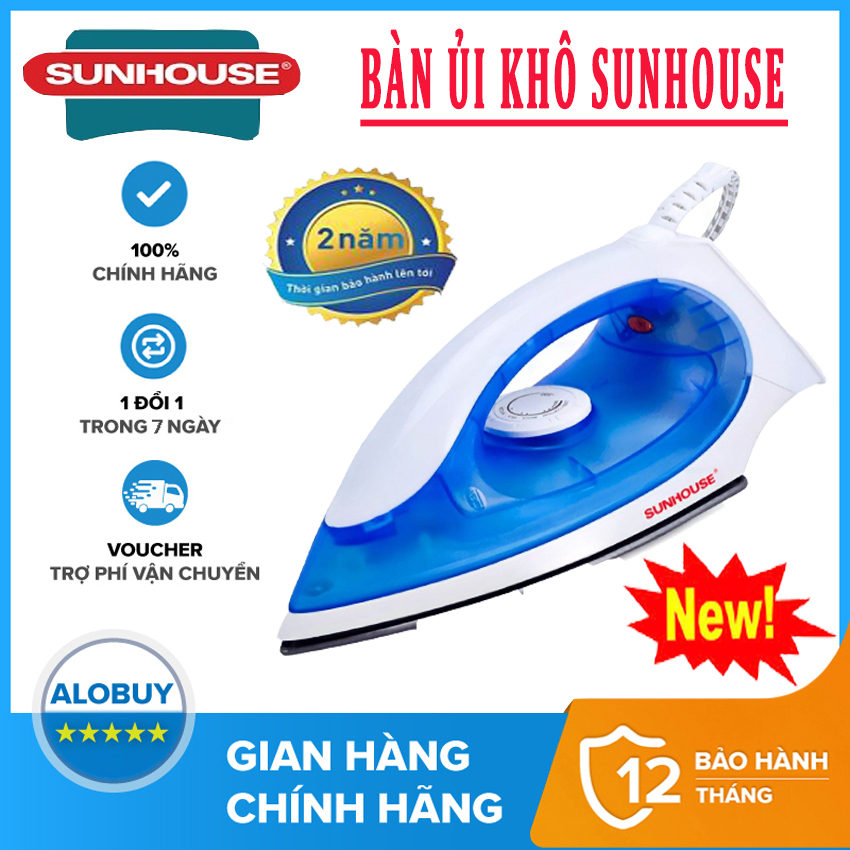 Bàn là khô sunhouse shd1072,bàn ủi khô tự ngắt chống cháy điều chỉnh nhiệt độ linh hoạt ,ủi mọi bề mặt bàn là chống dính bến thành store